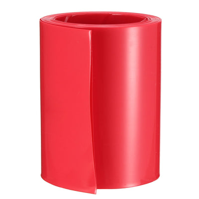 uxcell Uxcell PVC Heat Shrink Tubing 65mm Flat Width Heat Shrink Wrap Tube for AA Power Supplies 2 Meters Length, Red