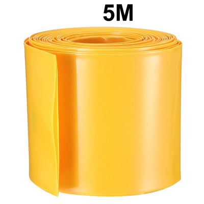 Harfington Uxcell PVC Heat Shrink Tubing 56mm Flat Width Heat Shrink Wrap for AAA Power Supplies 5 Meters Length, Yellow