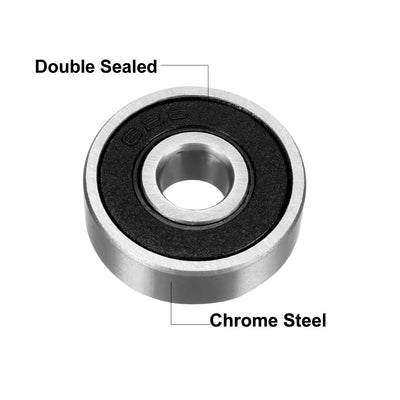 Harfington Uxcell Deep Groove Ball Bearings Z2 Double Sealed Chrome Steel Roller