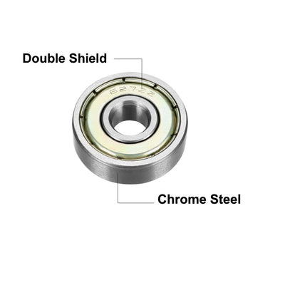 Harfington Deep Groove Ball Bearings  Metric Double Shielded Chrome Steel P0 Z2