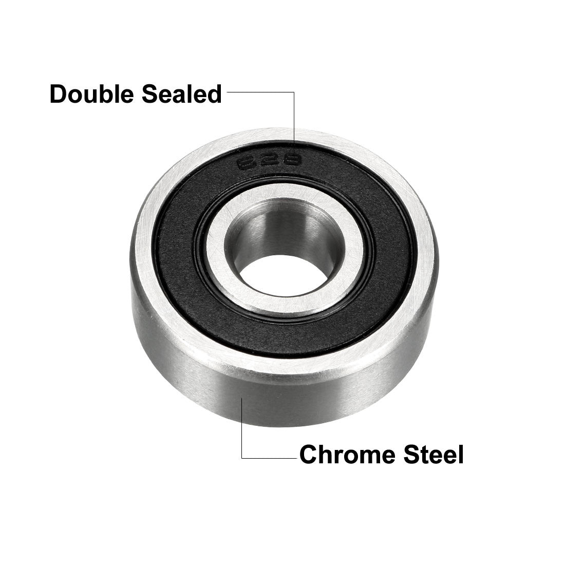 Harfington Deep Groove Ball Bearing 628-2RS Double Sealed, 8mm x 24mm x 8mm Chrome Steel Bearings