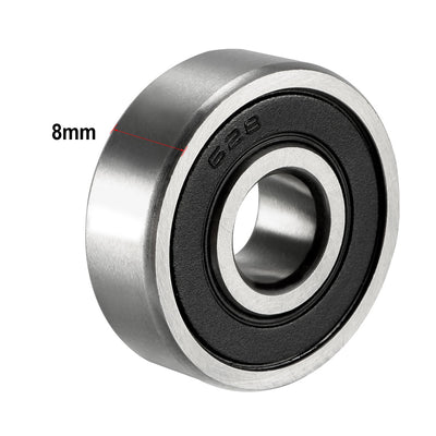Harfington Deep Groove Ball Bearing 628-2RS Double Sealed, 8mm x 24mm x 8mm Chrome Steel Bearings