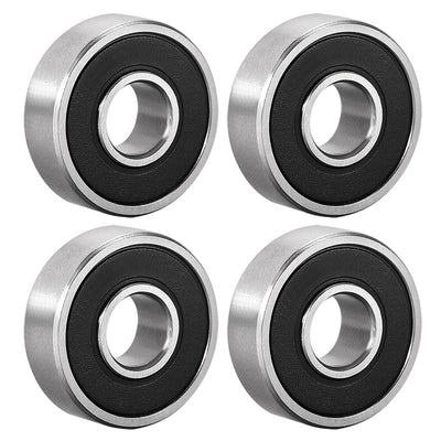 uxcell Uxcell 607-2RS Ball Bearings Double Sealed 7mmx19mmx6mm High Carbon Steel Z1 4Pcs