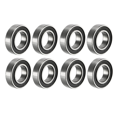 uxcell Uxcell Deep Groove Ball Bearing 6800-2RS Double Sealed, 10mm x 19mm x 5mm Carbon Steel Bearings 8Pcs