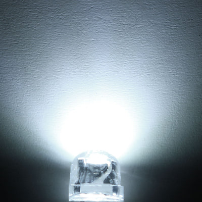 Harfington Uxcell 100pcs 5mm White LED Diode Lights Clear Straw Hat Transparent 3-3.4V 20mA Super Bright Lighting Bulb Lamps Electronic Component Light Emitting Diodes