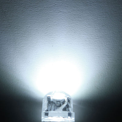 Harfington Uxcell 40pcs 5mm White LED Diode Lights Clear Straw Hat Transparent 3-3.4V 20mA Super Bright Lighting Bulb Lamps Electronic Component Light Emitting Diodes