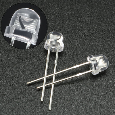 Harfington Uxcell 50pcs 5mm Blue LED Diode Lights Clear Straw Hat Transparent 3-3.4V 20mA Super Bright Lighting Bulb Lamps Electronic Component Light Emitting Diodes