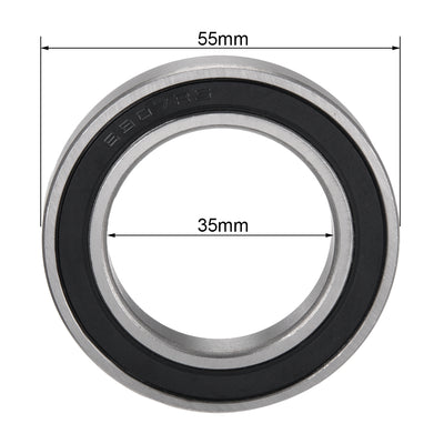 Harfington Deep Groove Ball Bearings Metric Single Sealed Chrome Steel P0 Z2