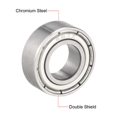 Harfington Deep Groove Ball Bearings  Metric Double Shielded Chrome Steel P0 Z2