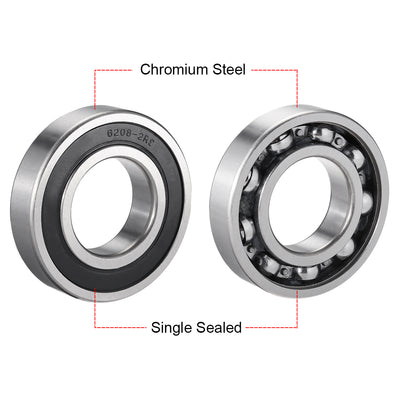 Harfington Deep Groove Ball Bearings Metric Single Sealed Chrome Steel P0 Z2