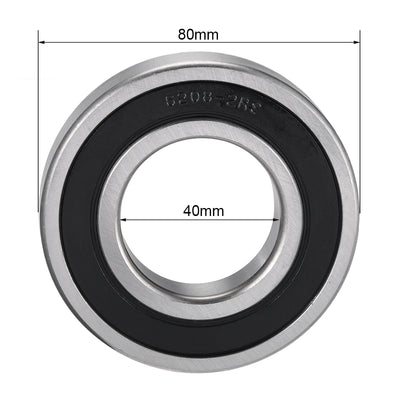 Harfington Deep Groove Ball Bearings Metric Single Sealed Chrome Steel P0 Z2