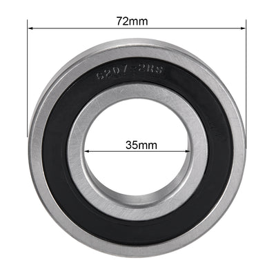 Harfington Deep Groove Ball Bearings Metric Single Sealed Chrome Steel P0 Z2