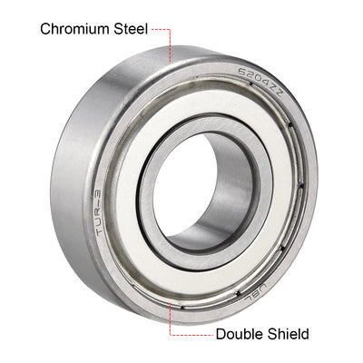 Harfington Uxcell Deep Groove Ball Bearings Metric Double Shield Chrome Steel P0 Z2