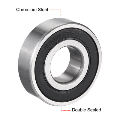 Harfington Uxcell Deep Groove Ball Bearing 6203-2RS Double Sealed, 17mm x 40mm x 12mm Chrome Steel Bearings