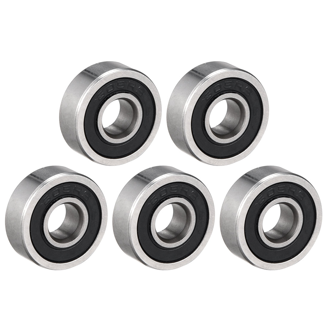 uxcell Uxcell Deep Groove Ball Bearing Metric Single Sealed Chrome Steel P0 Z2