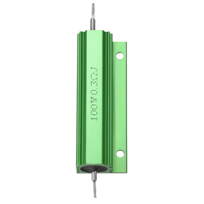 Harfington Uxcell Aluminum Case Resistor 100W 0.3 Ohm Wirewound Green for LED Replacement Converter 100W 0.3RJ