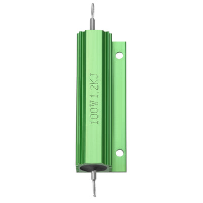 Harfington Uxcell Aluminum Case Resistor 100W 1.2K Ohm Wirewound Green for LED Replacement Converter 100W 1.2KRJ