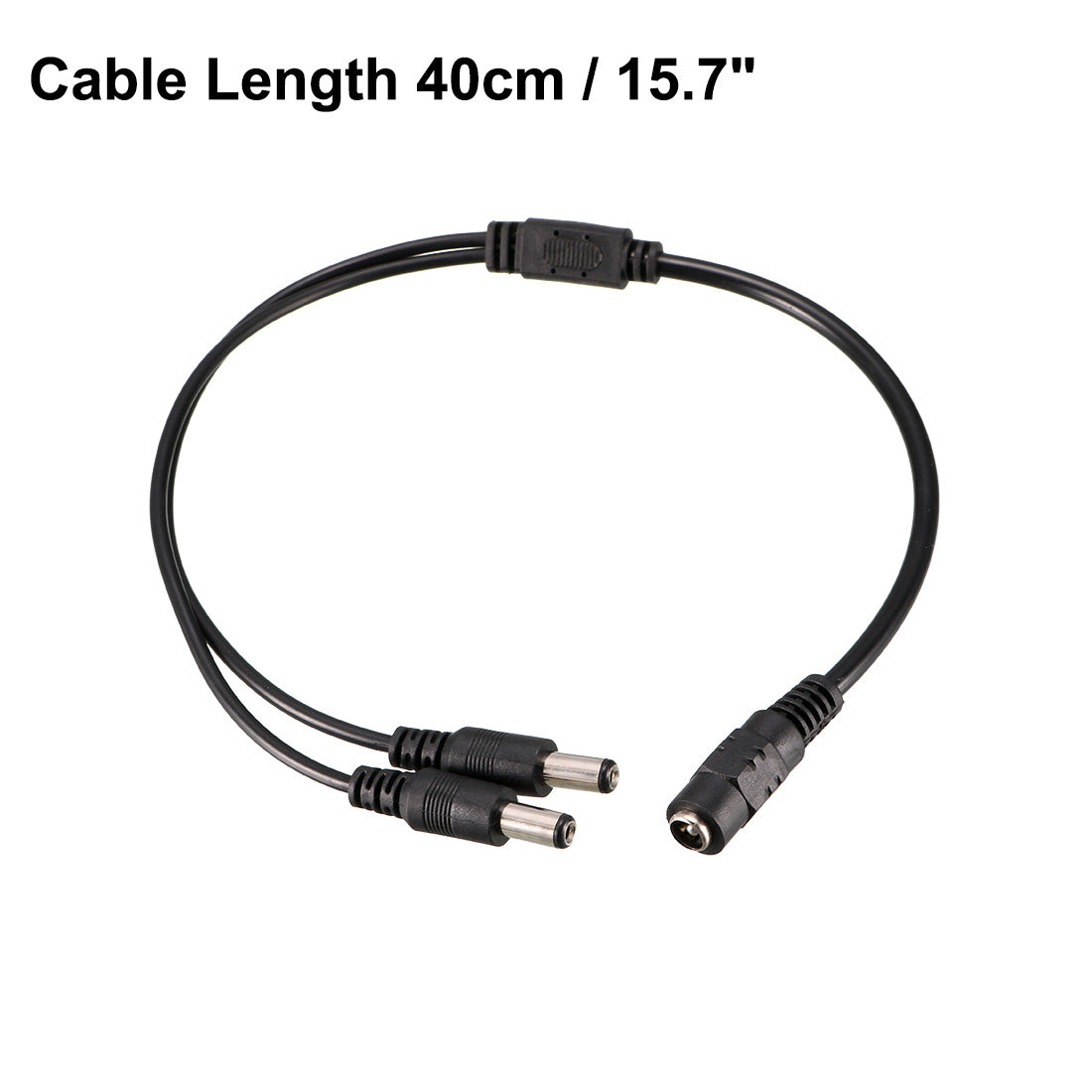 Harfington 12V DC Power Splitter Cable 1 Female to 2 Male Connectors 40cm for CCTV Security Camera 2.1mmx5.5mm Black