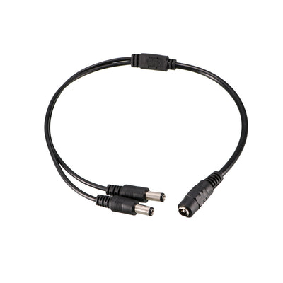 Harfington 12V DC Power Splitter Cable 1 Female to 2 Male Connectors 40cm for CCTV Security Camera 2.1mmx5.5mm Black