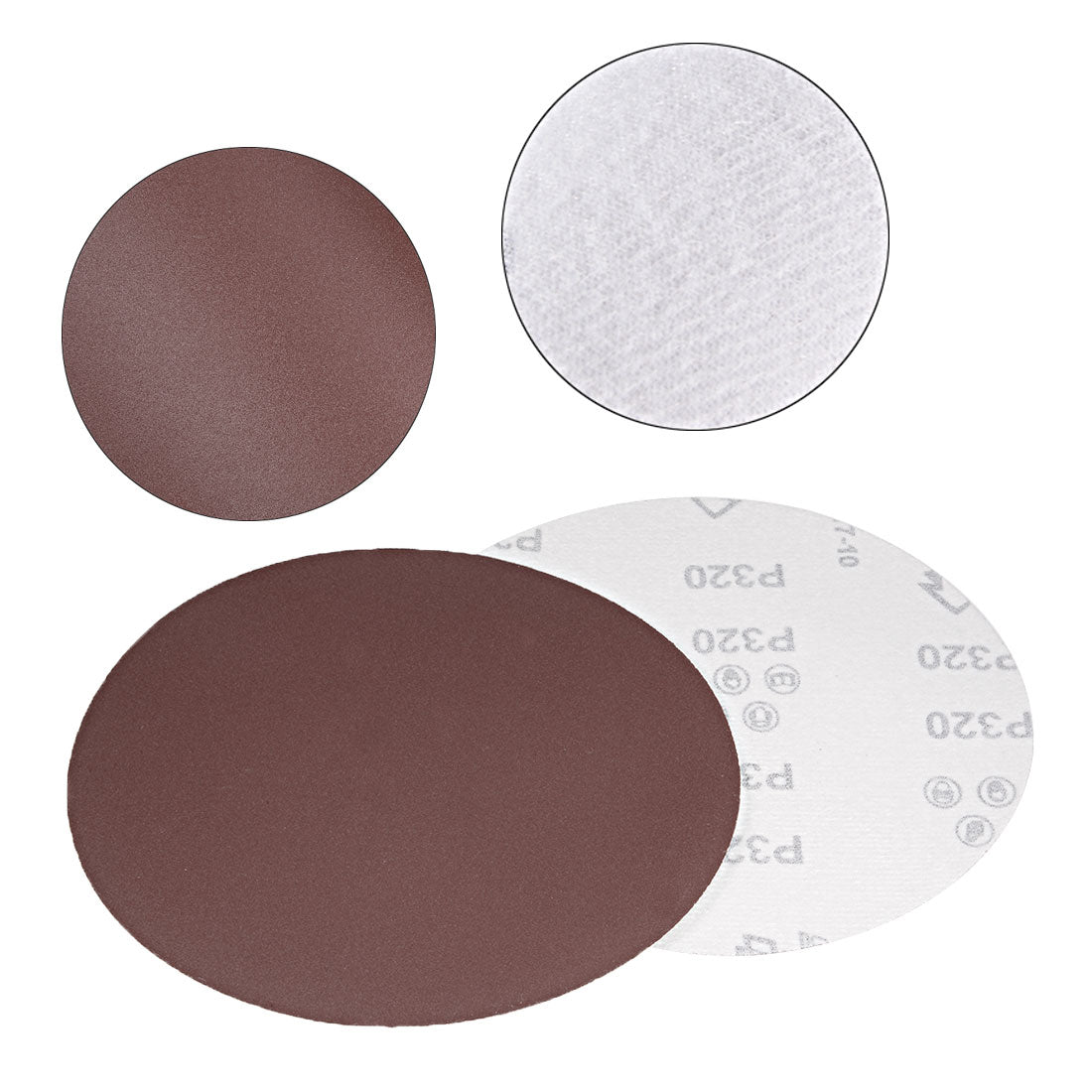 uxcell Uxcell 20Pcs 6.9 Inch Hook and Loop Sanding Disc 320 Grits Flocking Sandpaper for Random Orbit Sander Brown