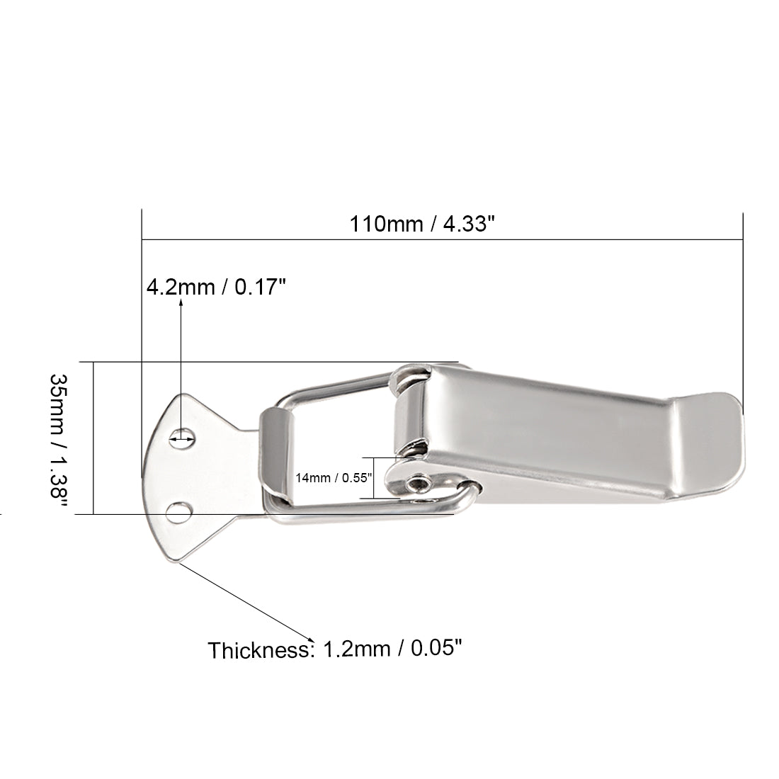 uxcell Uxcell Iron Spring Loaded Toggle Case Box Chest Trunk Latch Catches Clamp Hasps 5 pcs, 110mm Overall Length
