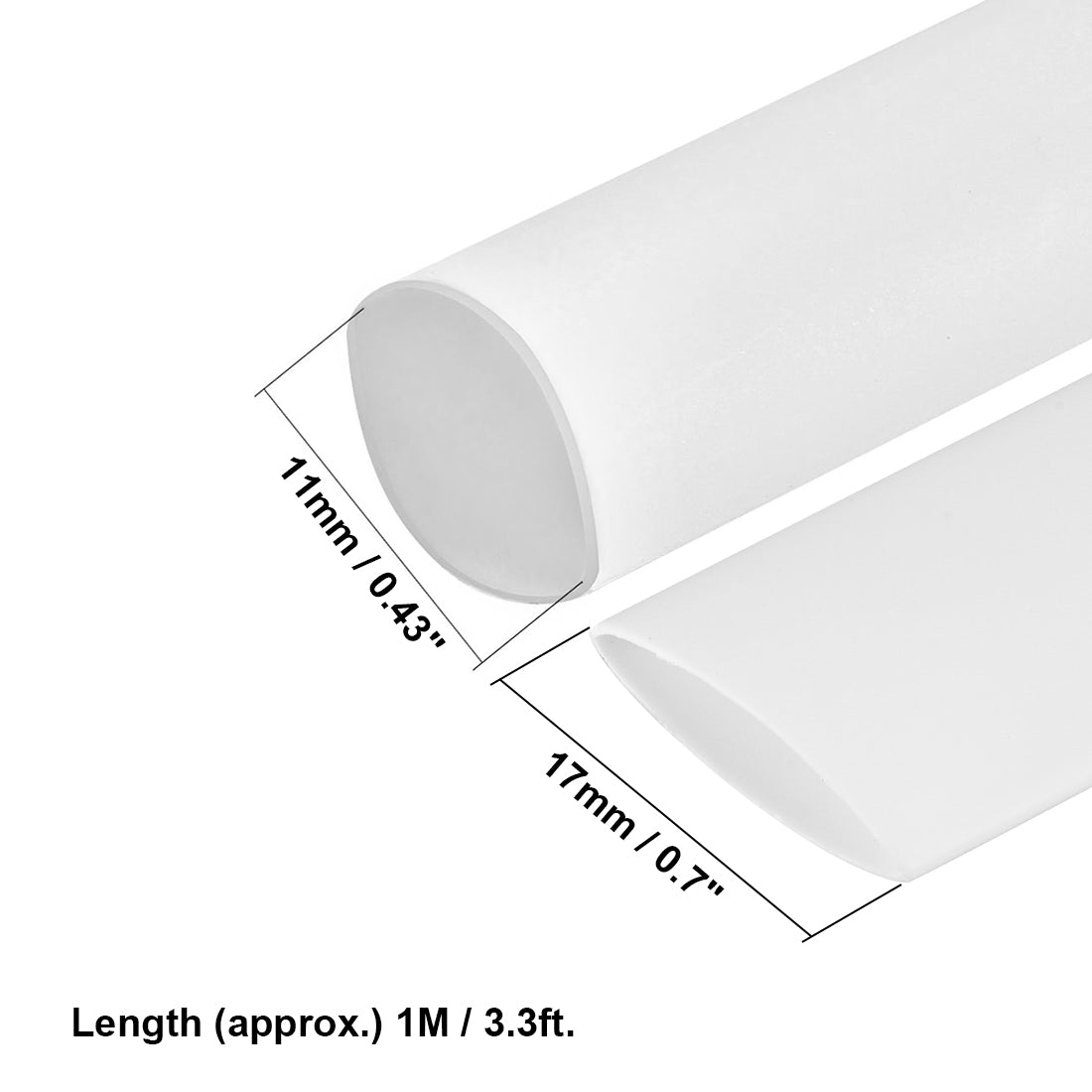 uxcell Uxcell Heat Shrink Tube 2:1 Electrical Insulation Tube Wire Cable Tubing Sleeving Wrap White 11mm Diameter 1m Long