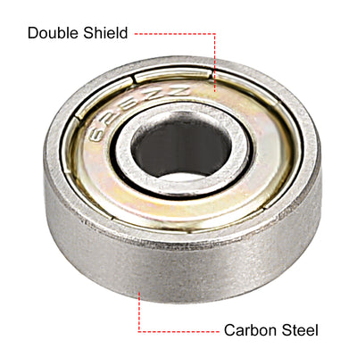 Harfington Uxcell Deep Groove Ball Bearings Metric Double Shielded Carbon Steel Z1 Level