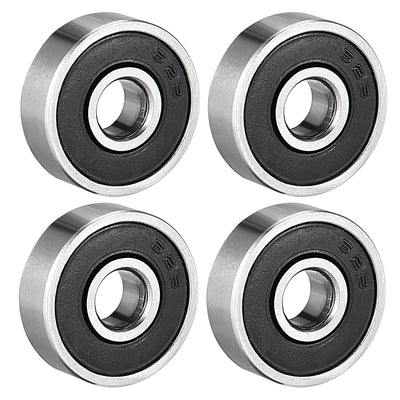 uxcell Uxcell Deep Groove Ball Bearing 626-2RS Double Sealed, 6 x 19 x 6mm Carbon Steel Bearings, 4Pcs