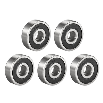 Harfington Uxcell Deep Groove Ball Bearing Metric Single Sealed Chrome Steel P0 Z2