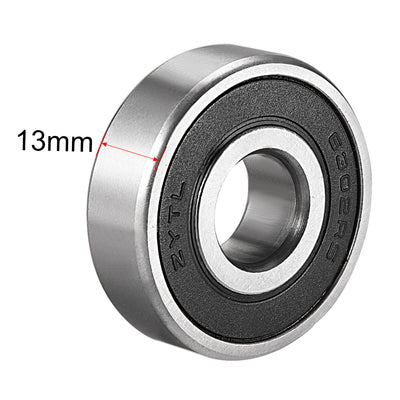 Harfington Deep Groove Ball Bearing 6302RS Single Sealed, 15mm x 42mm x 13mm Chrome Steel Bearings