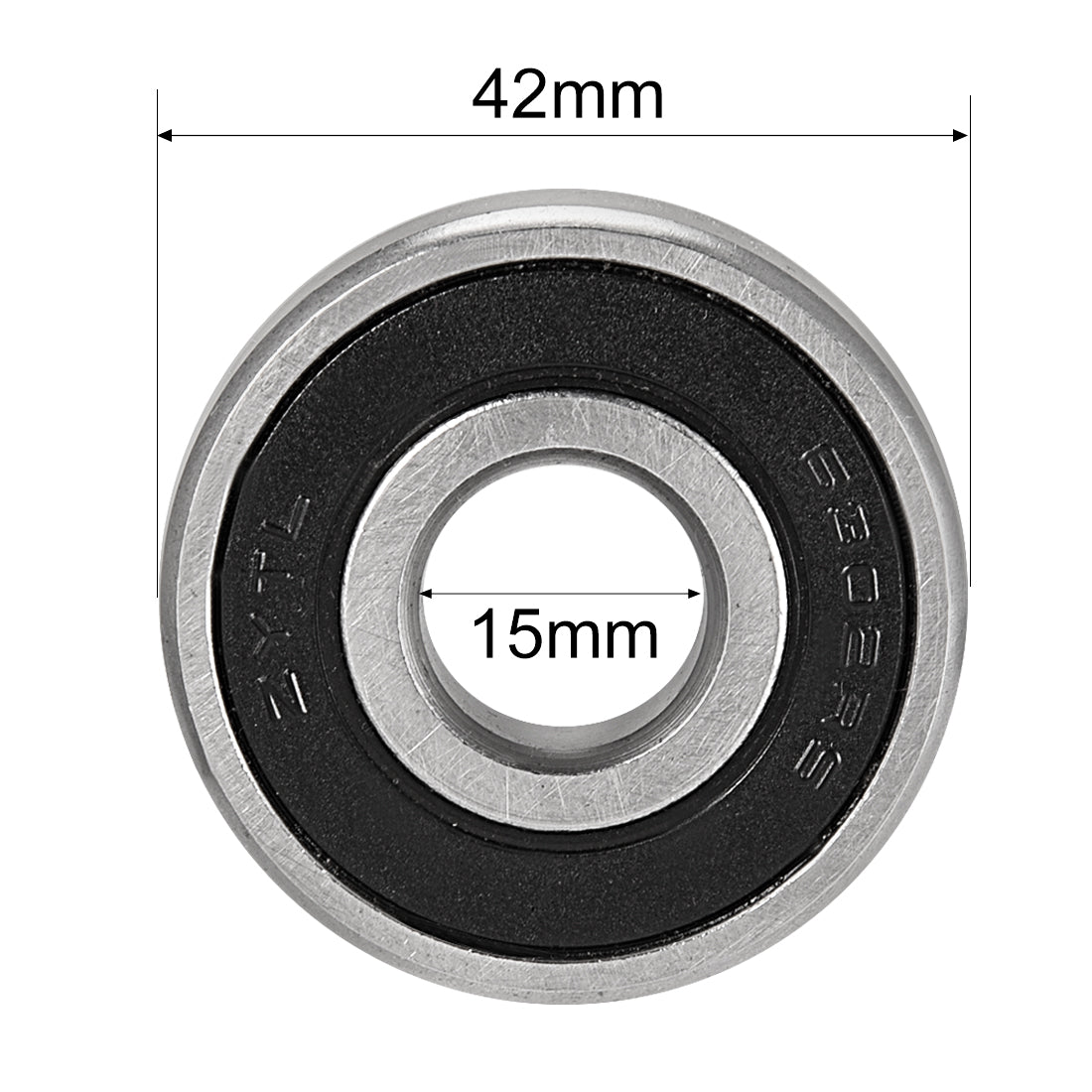 Harfington Deep Groove Ball Bearing 6302RS Single Sealed, 15mm x 42mm x 13mm Chrome Steel Bearings