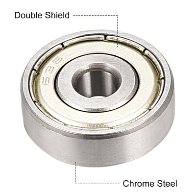 Harfington Deep Groove Ball Bearings  Metric Double Shielded Chrome Steel P0 Z2