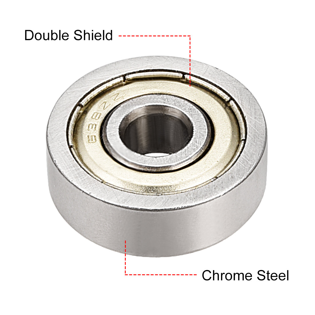 uxcell Deep Groove Ball Bearings  Metric Double Shielded Chrome Steel P0 Z2