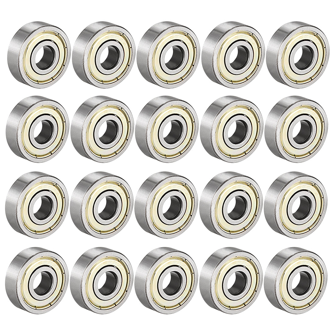 uxcell Uxcell Deep Groove Ball Bearing 628ZZ Double Shield, 8mm x 24mm x 8mm Carbon Steel Bearings, 20pcs