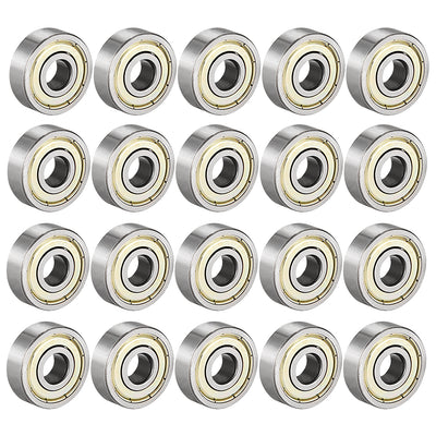 uxcell Uxcell Deep Groove Ball Bearing 628ZZ Double Shield, 8mm x 24mm x 8mm Carbon Steel Bearings, 20pcs