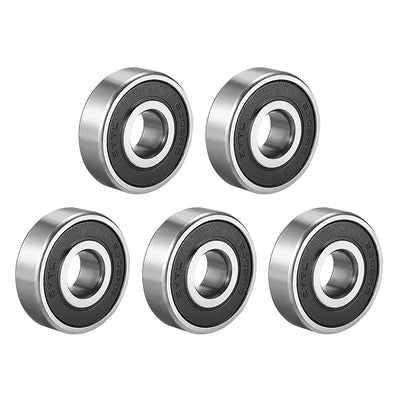 Harfington Uxcell Deep Groove Ball Bearing Metric Single Sealed Chrome Steel P0 Z2