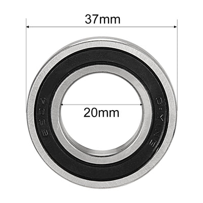Harfington Uxcell Deep Groove Ball Bearing 6904-2RS Double Sealed, 20 x 37 x 9mm Carbon Steel Bearings, 2Pcs