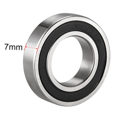 Harfington Deep Groove Ball Bearing 6903-2RS Double Sealed, 17 x 30 x 7mm Carbon Steel Bearings, 8Pcs