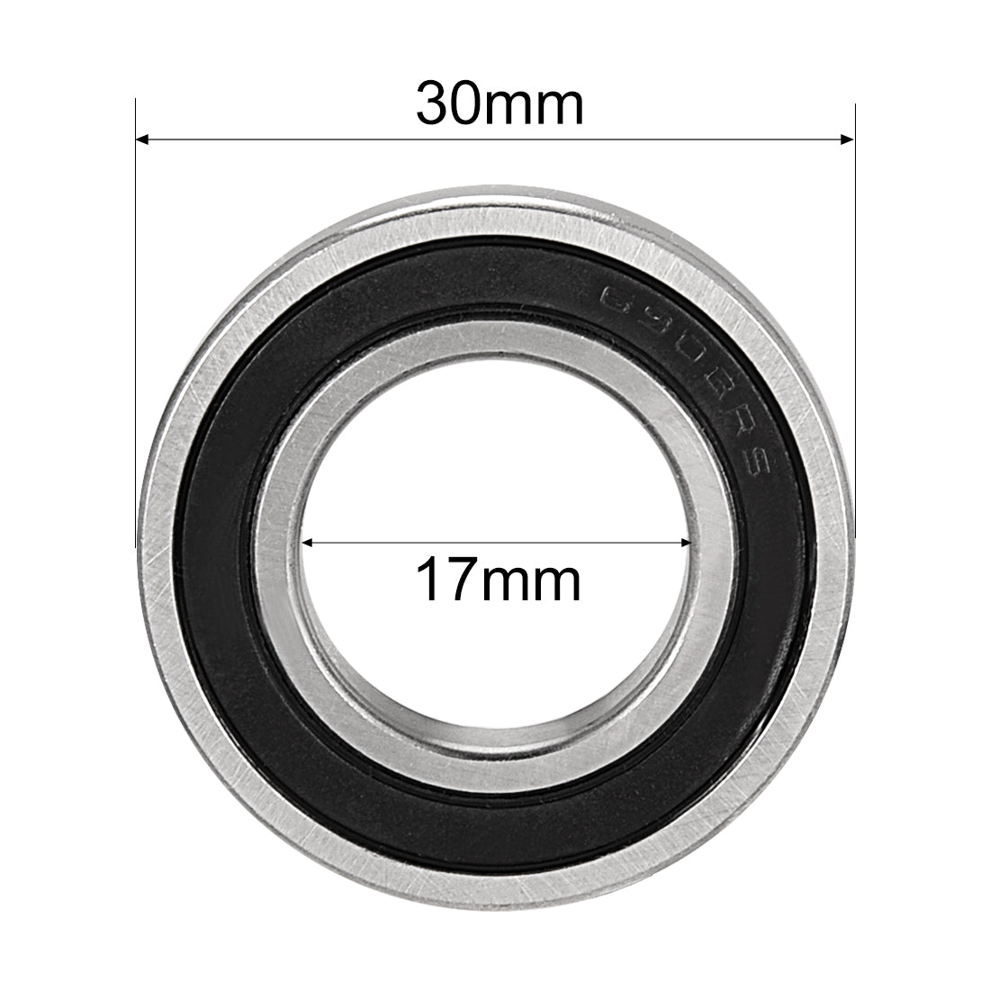Harfington Deep Groove Ball Bearing 6903-2RS Double Sealed, 17 x 30 x 7mm Carbon Steel Bearings, 8Pcs