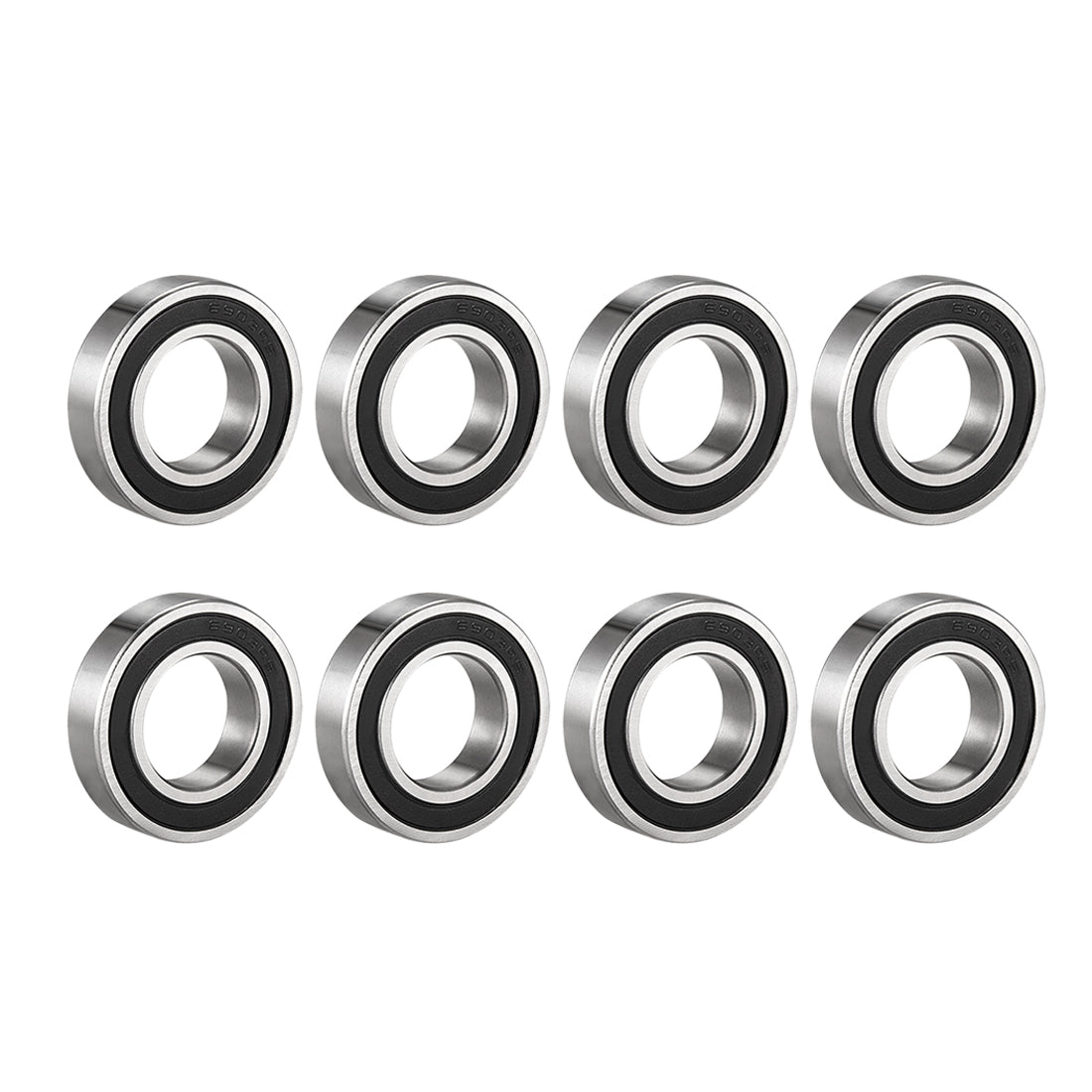 Harfington Deep Groove Ball Bearing 6903-2RS Double Sealed, 17 x 30 x 7mm Carbon Steel Bearings, 8Pcs