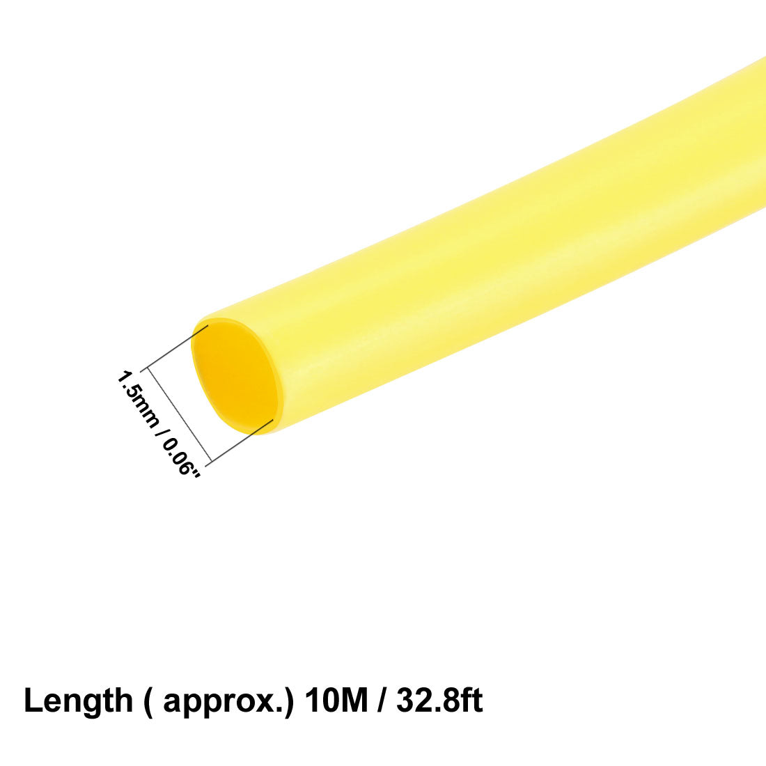Harfington Heat Shrink Tube 2:1 Electrical Insulation Tube Wire Cable Tubing Sleeving Wrap Yellow 1.5mm Diameter 10m Long