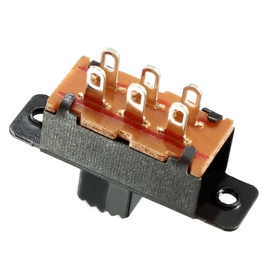Harfington 14Pcs 5mm Vertical Slide Switch DPDT 6 Terminals PCB Panel Latching