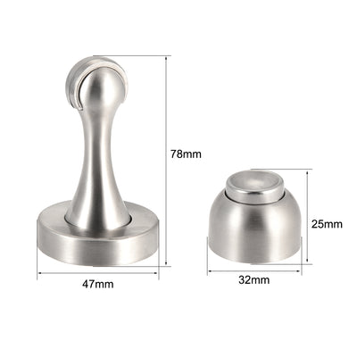 Harfington Uxcell 201 Stainless Steel Door Magnetic Catch Holder Stopper Screw Wall Mount Silver Tone
