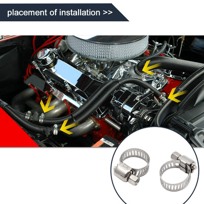 Harfington Uxcell 4pcs 9-16MM Stainless Steel Car Vehicle Drive Hose Clamp Fuel Line  Clip