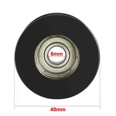 uxcell Uxcell 5.5mm Deep Metal V Groove Guide Bearing Pulley Rail Ball Wheel 8x40x20mm