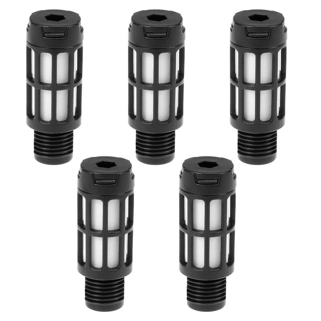Harfington Plastic Pneumatic Muffler Exhaust Air Line 5pcs