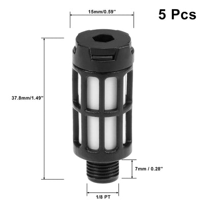 Harfington Plastic Pneumatic Muffler Exhaust Air Line 5pcs