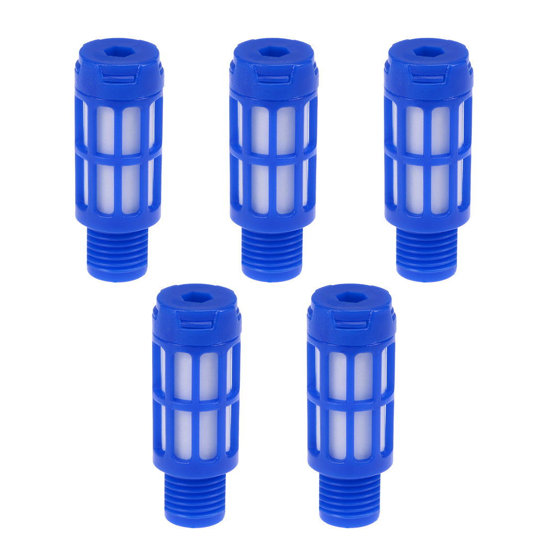 Harfington Plastic Pneumatic Muffler Exhaust Air Line 5pcs