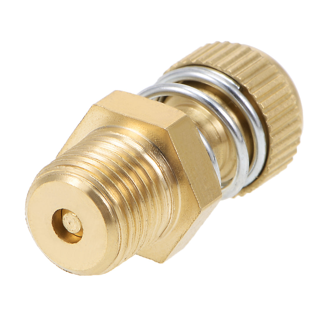 uxcell Uxcell Adjustable Pneumatic Air Exhaust Silencer Muffler Copper 1/8 BSPT with Spring Loaded Gold Tone 1pcs