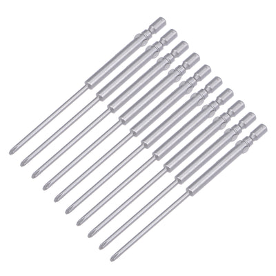 Harfington Uxcell 10 Pcs 4mm Shank 80mm Length 2mm Phillips PH0 Magnetic S2 Screwdriver Bits